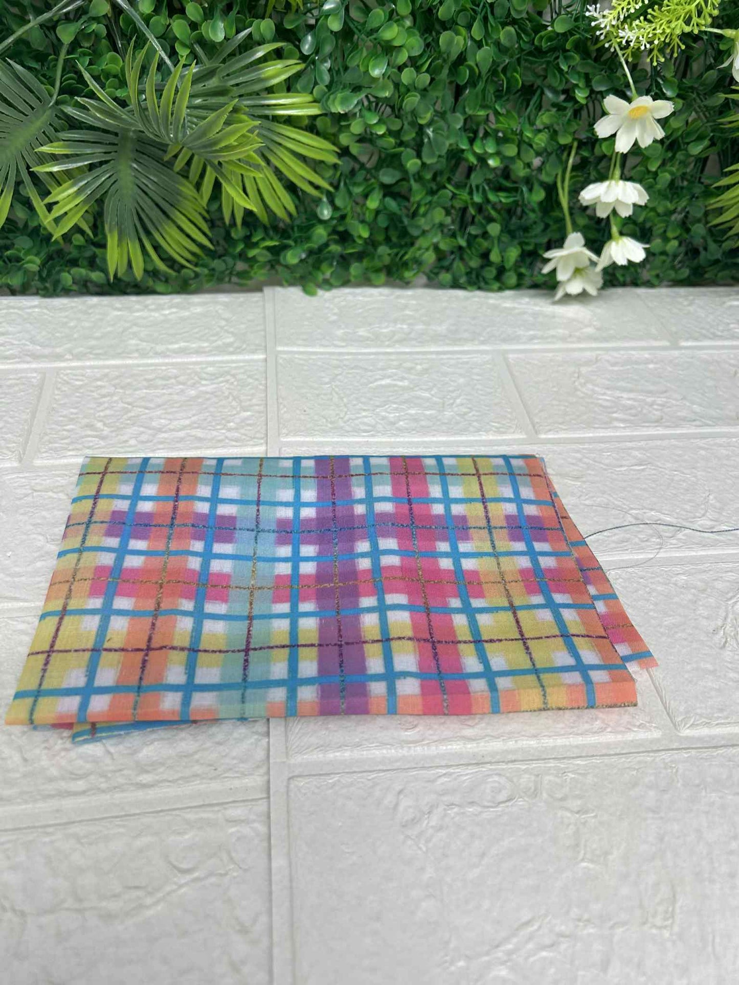 Rainbow pastel tartan