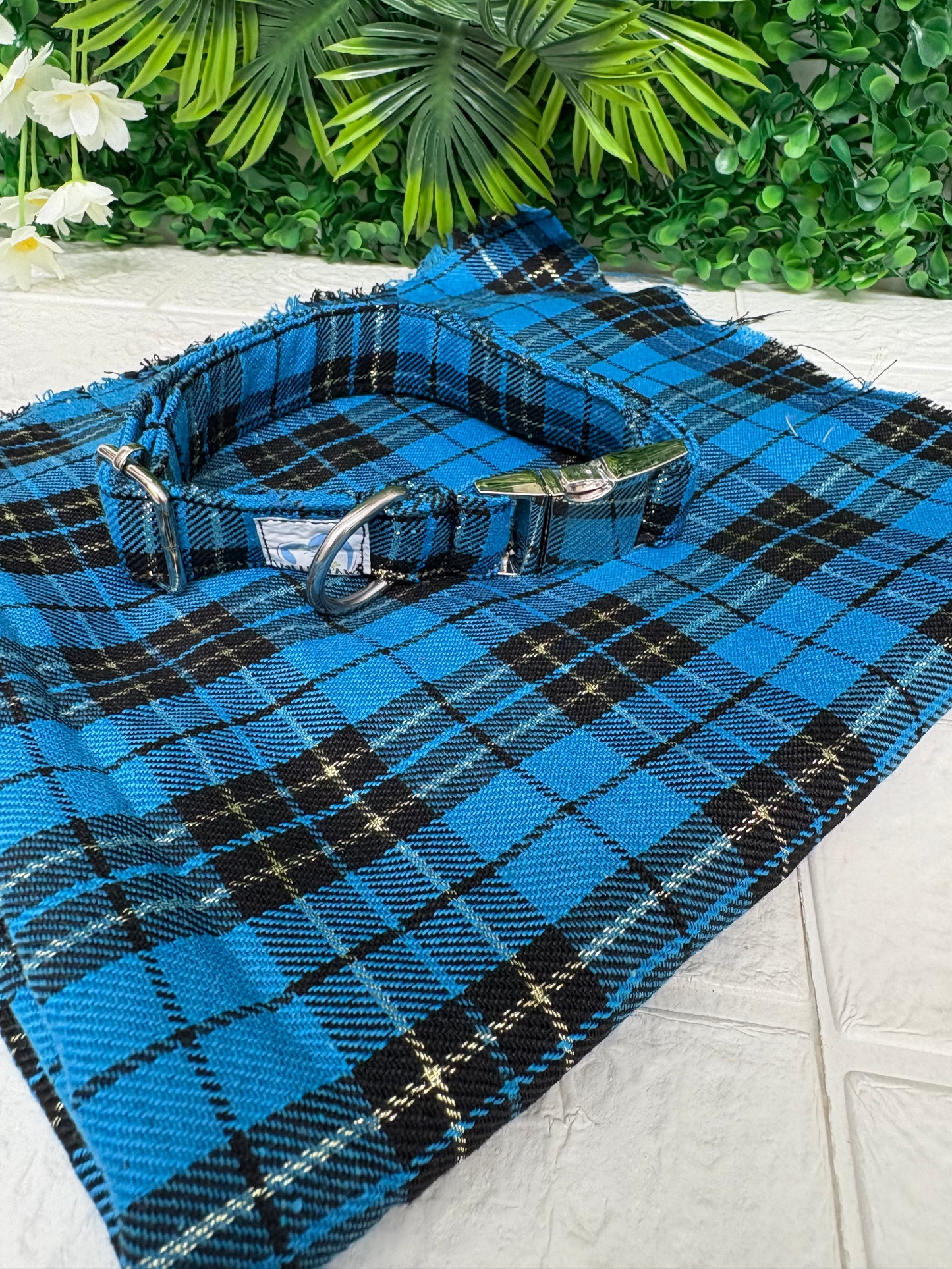 Blue black tartan