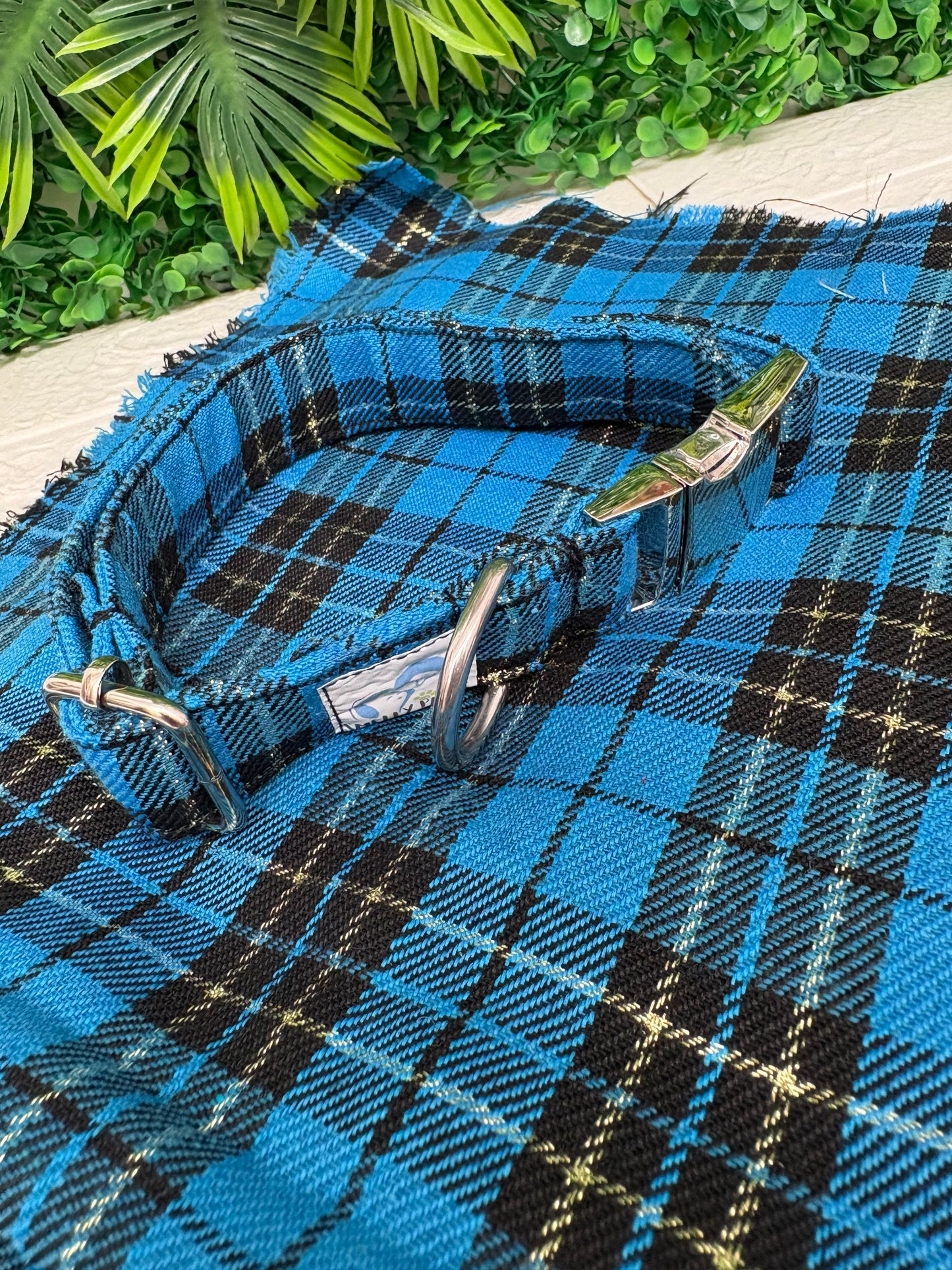 Blue black tartan