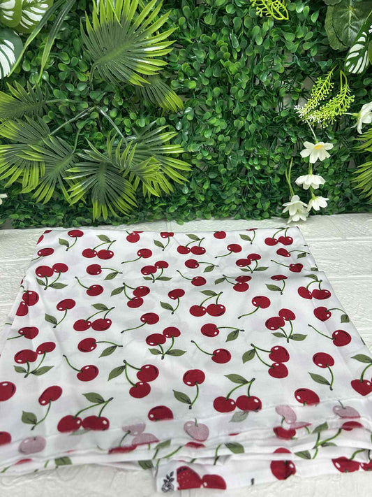 Cherries on white