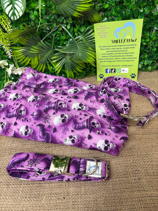 Halloween purple skulls