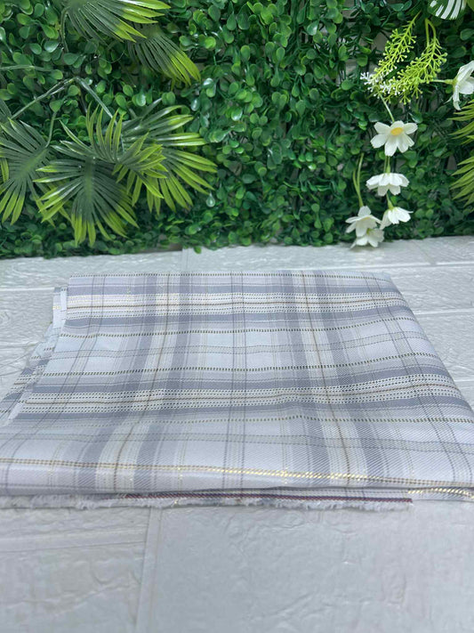 Grey & gold tartan