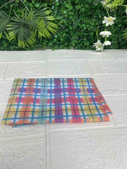 Rainbow pastel tartan