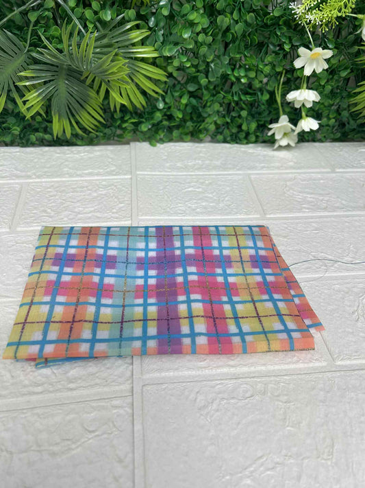 Rainbow pastel tartan