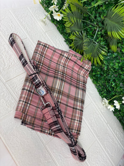 Pink/brown tartan