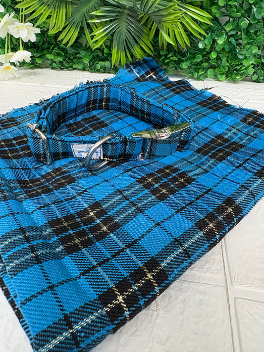 Blue black tartan