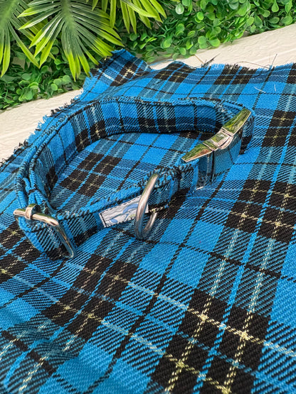 Blue black tartan